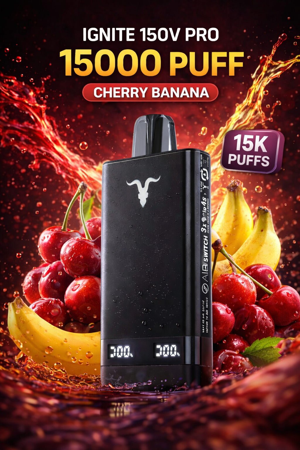 CHERRY BANANA (combina cereza con banana suave y cremosa) - puffrdls