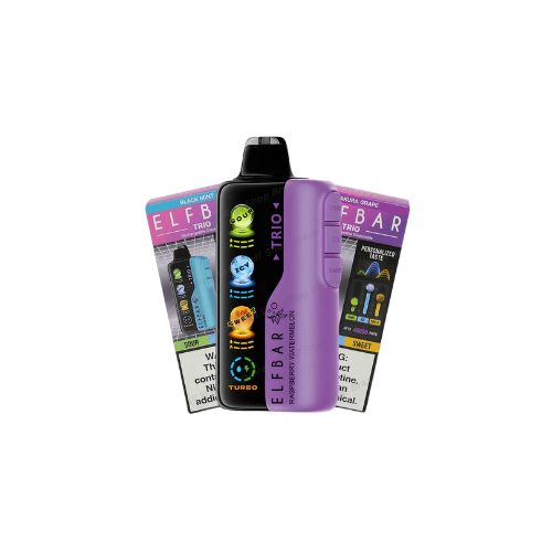 ELF BAR TRIO 40K Blue Razz Ice: framboesa azul com menta - puffrdls