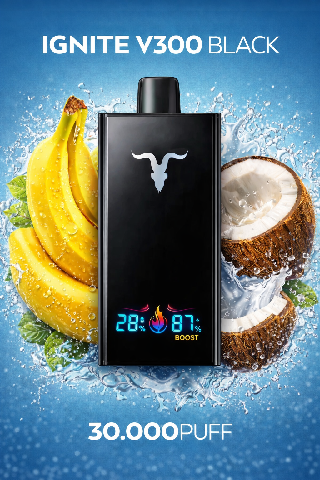IGNITEV300 Banana Coconut Water: banana dulce con un suave toque tropical de agua de coco) - puffrdls
