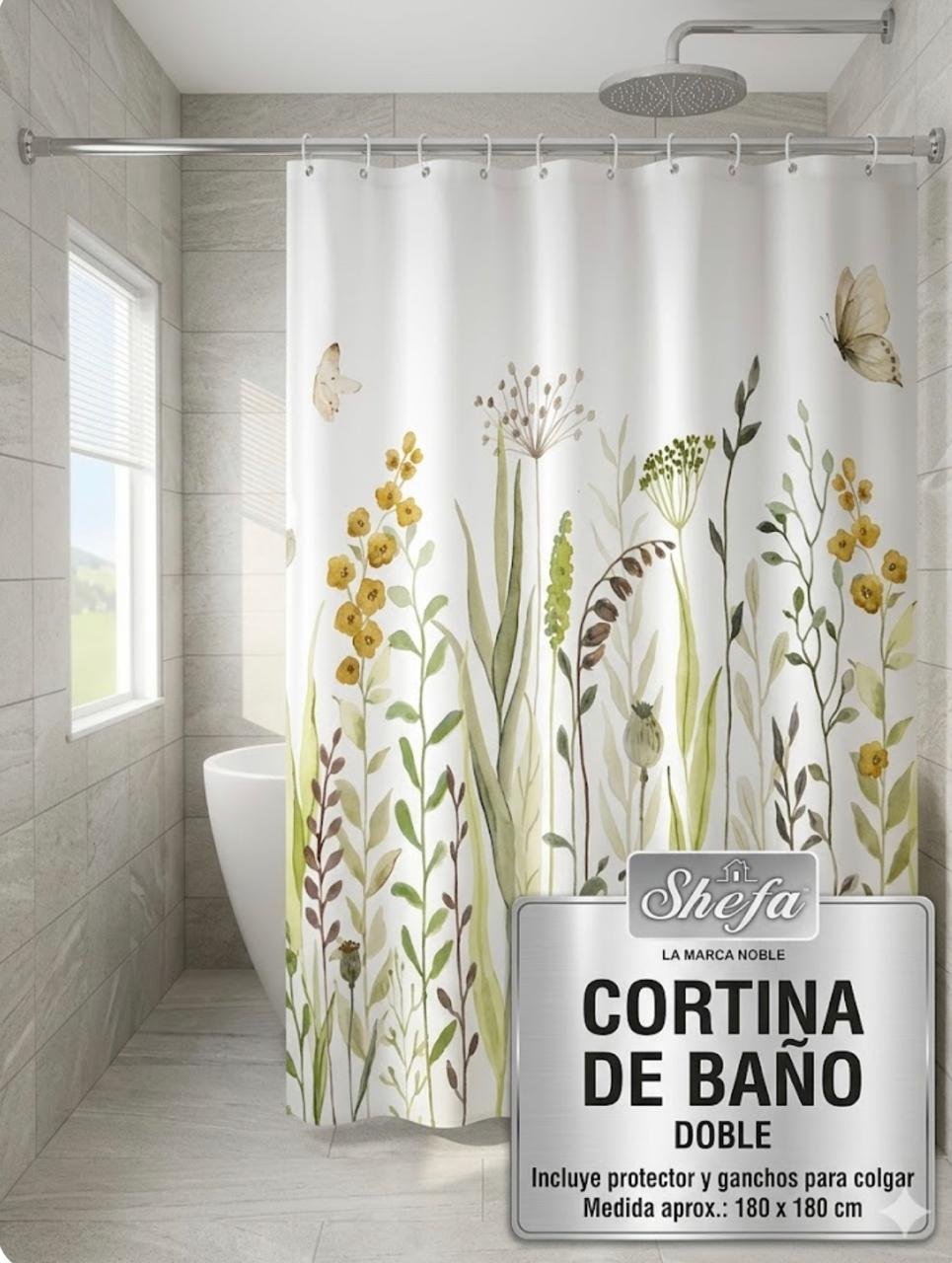 CORTINAS DE BAÑO DOBLE PAÑO - Bazar de todo un poco