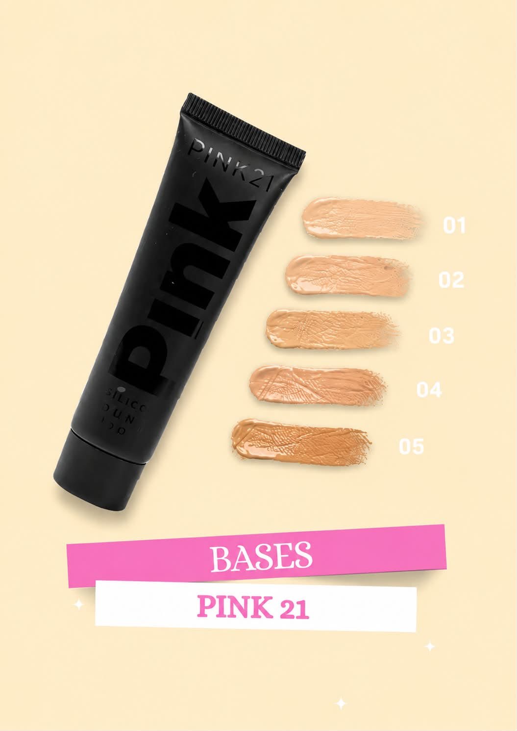 BASE MAQUILLAJE ALTA COBERTURA PINK 21
