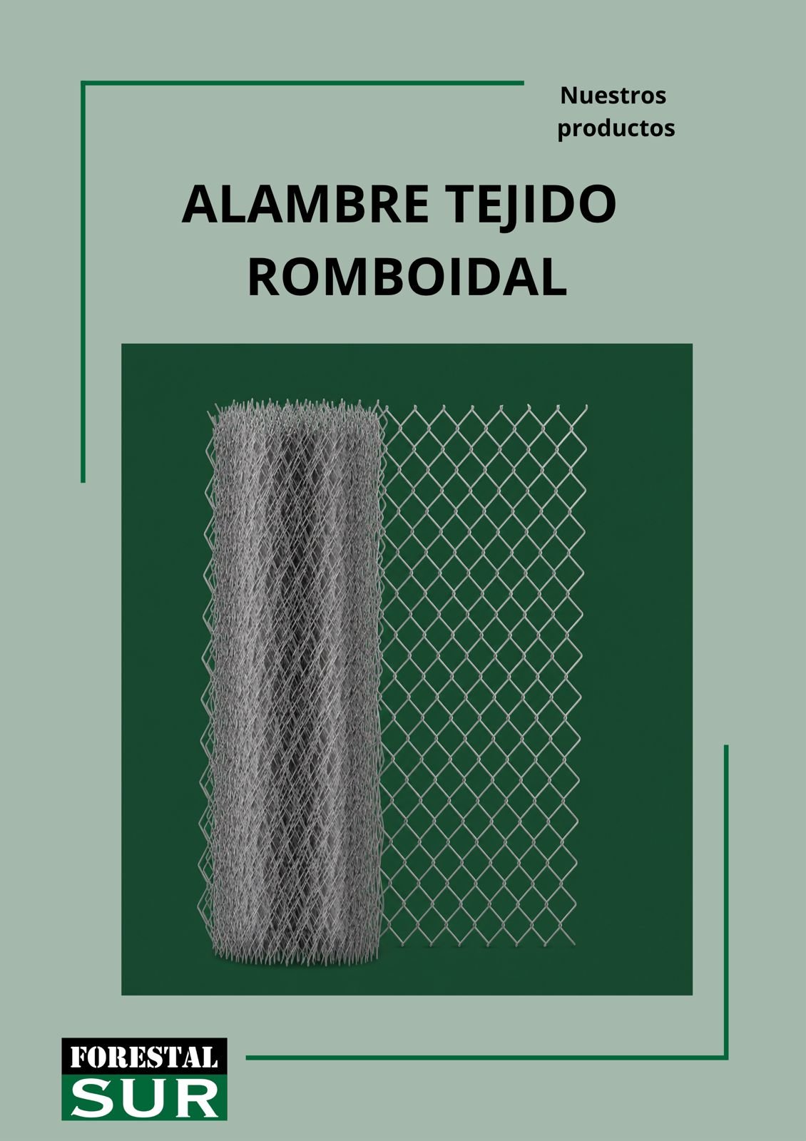 ALAMBRE TEJIDO ROMBOIDAL x 10m - FORESTAL SUR